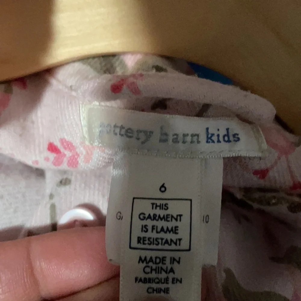Pottery Barn Kids Long-sleeve Nightgown Girls Size 6 Pink Owl